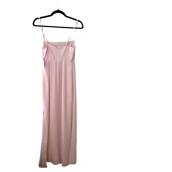 Superdown Addison Maxi Dress Blush pink chiffon slip dress slit Revolve S NWT - Picture 6 of 12